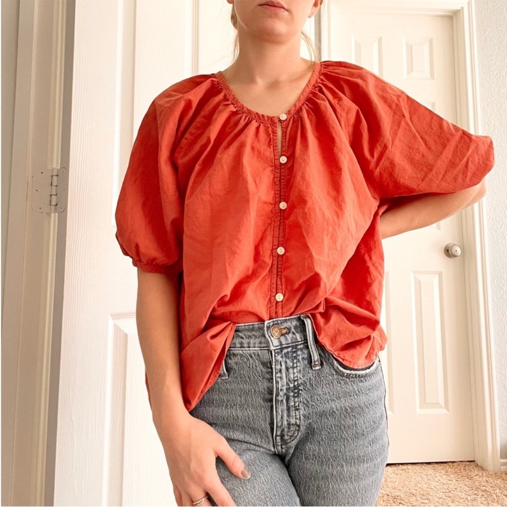 Universal Thread Women's Rust Button-Up Blouse - image 7
